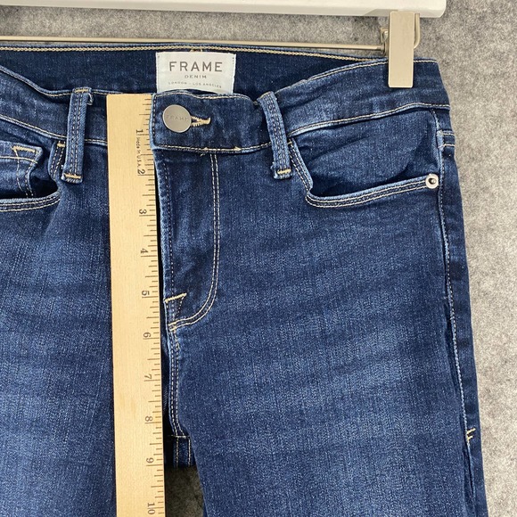 Frame Denim Jeans 26 Blue Le Skinny De Jeanne Crop Mid Rise Bonn - Picture 8 of 10